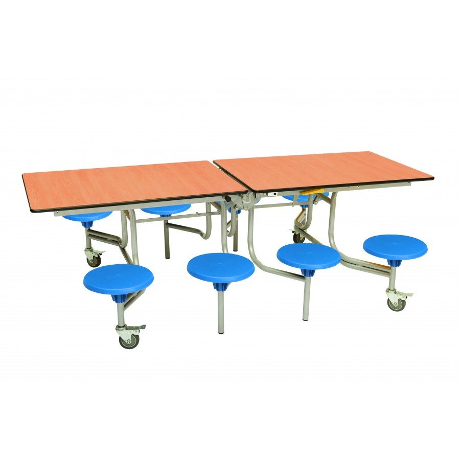 Rectangular Mobile Folding Table with 8 Seats